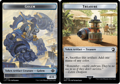 Golem (0013) // Treasure (0002) Double-Sided Token - Foil